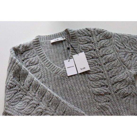 b+ab Women's Size Small Gray Layered Knit Jumper V-Neck Pullover Sweater $395 - Picture 11 of 11